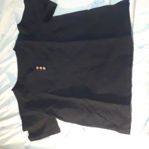 Men's black linen shirt